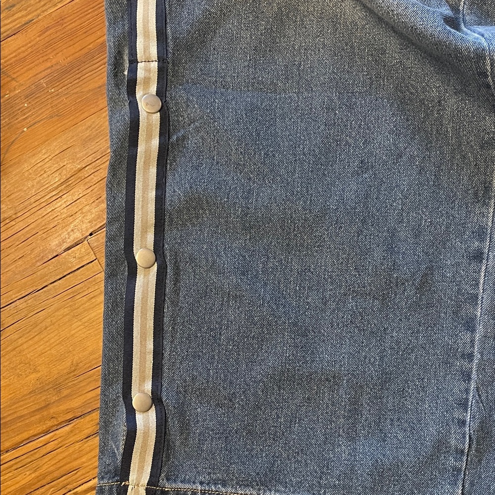 Madden Girl Blue Jeans with White Stripes - Picture 4 of 9